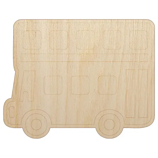 London Double Decker Bus Public Transportation Unfinished Wood Shape Piece Cutout for DIY Craft Projects {7}