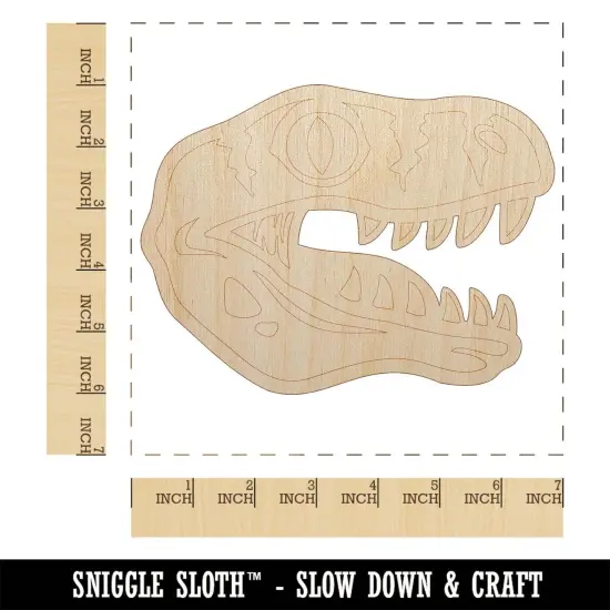 Velociraptor Dinosaur Head Unfinished Wood Shape Piece Cutout for DIY Craft Projects {1}