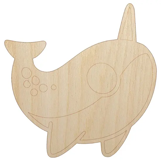 Sweet Kawaii Chibi Narwhal Unfinished Wood Shape Piece Cutout for DIY Craft Projects {7}