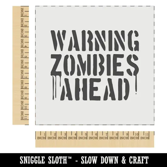 Warning Zombies Ahead Halloween Monster Wall Cookie DIY Craft Reusable Stencil {1}