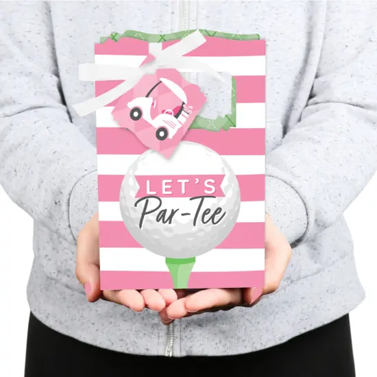 Big Dot of Happiness Golf Girl - Pink Birthday Party or Baby Shower Favor Boxes - Set of 12 {6}