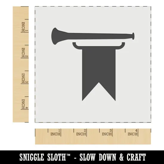 Trumpet and Banner Royal Medieval Wall Cookie DIY Craft Reusable Stencil {6}