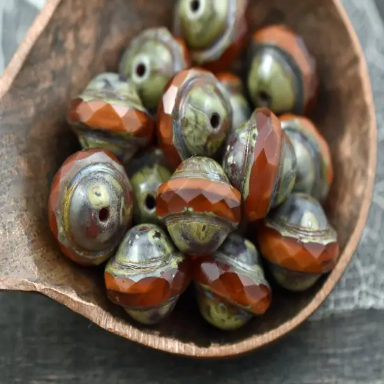 Orange Opal Picasso Saturn Beads - Choose Your Size {3}