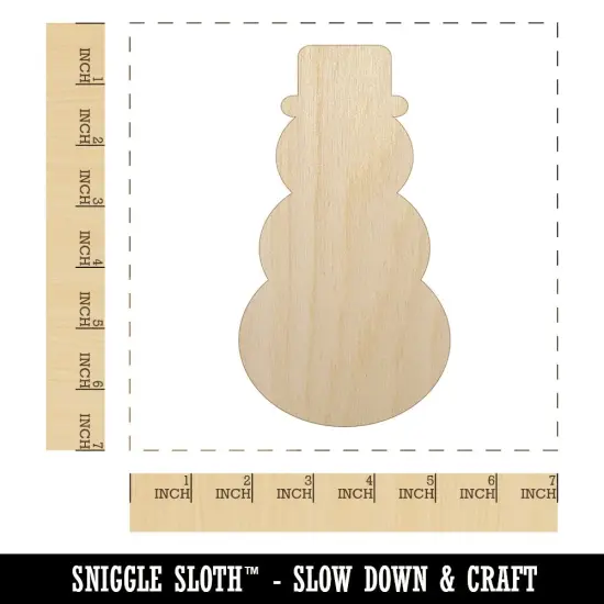 Snowman Winter Christmas Solid Unfinished Wood Shape Piece Cutout for DIY Craft Projects {1}
