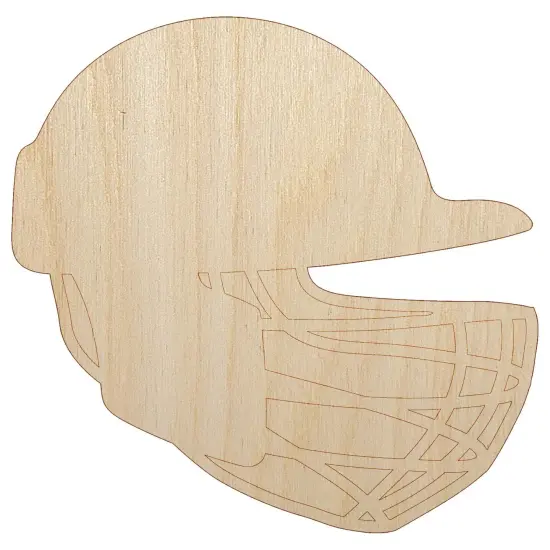 Cricket Sport Helmet Unfinished Wood Shape Piece Cutout for DIY Craft Projects {7}