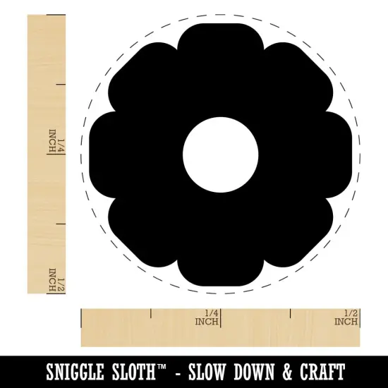 Flower Solid Self-Inking Rubber Stamp for Stamping Crafting Planners Orange {1}