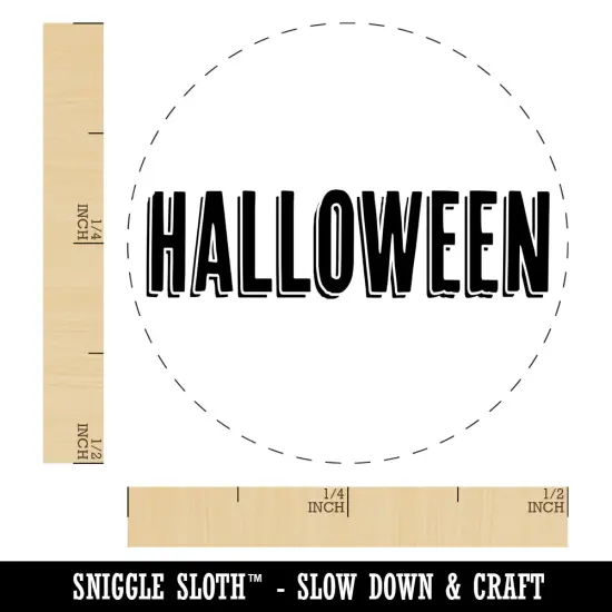 Halloween Drop Shadow Text Self-Inking Rubber Stamp for Stamping Crafting Planners Green {1}