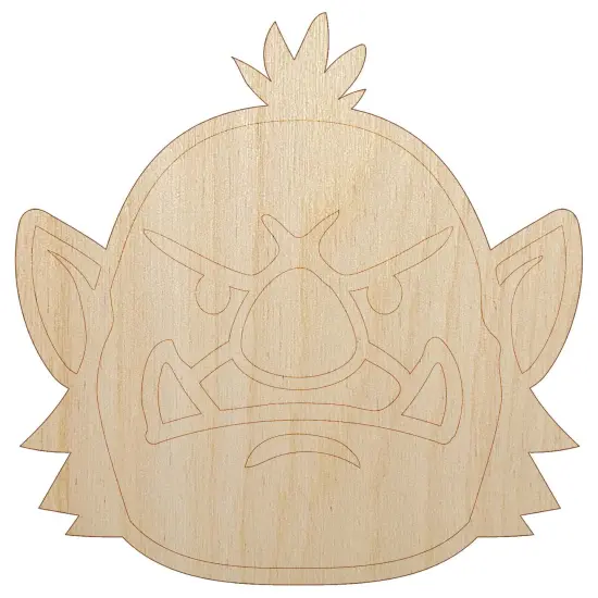 Orc Male Character Face Unfinished Wood Shape Piece Cutout for DIY Craft Projects {7}