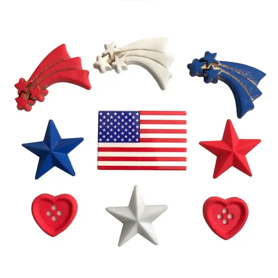 Buttons Galore and More Craft & Sewing Buttons - Stars and Stripes - 27 Buttons {1}
