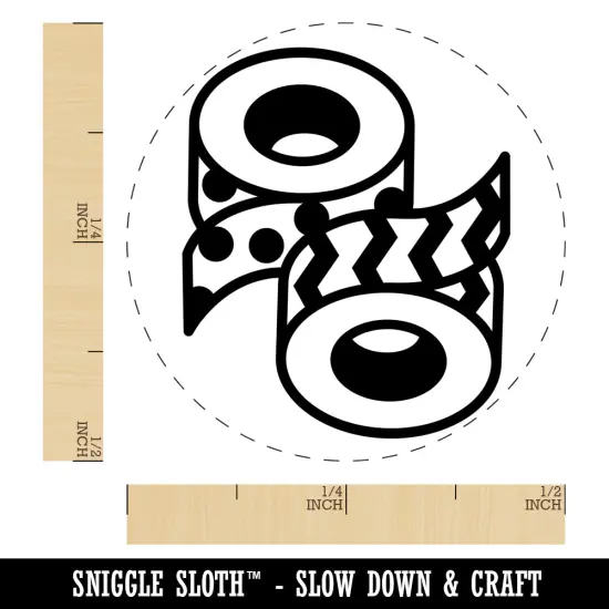 Rolls of Washi Tape Self-Inking Rubber Stamp for Stamping Crafting Planners Green {1}