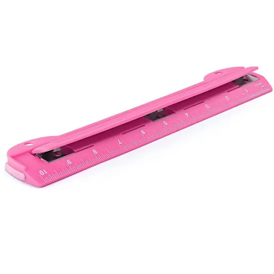 Enday Portable 3-Hole Paper Punch Pink {1}