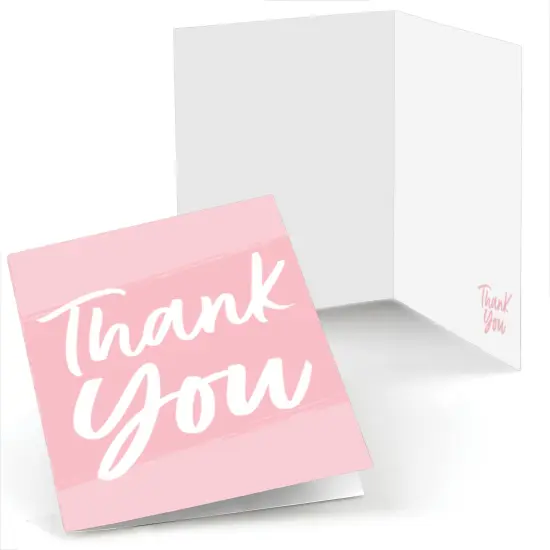 Big Dot of Happiness Pink Elegantly Simple - Guest Party Favors Thank You Cards (8 count) {1}