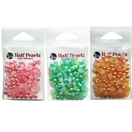 Buttons Galore Flat Back Pearls for DIY Crafts - Three Pastel Colors 350 Pieces {1}