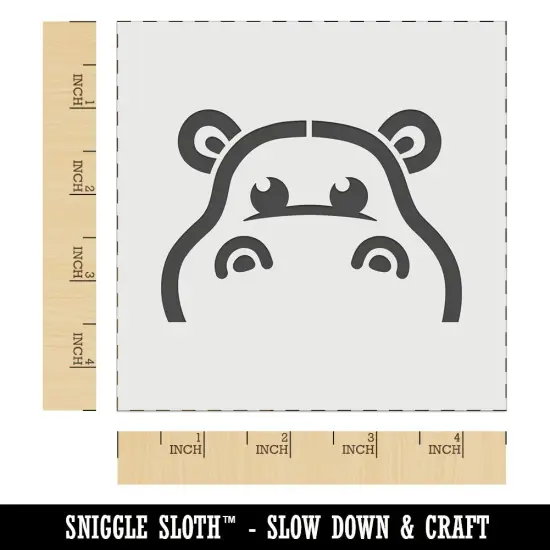 Peeking Hippopotamus Wall Cookie DIY Craft Reusable Stencil {6}