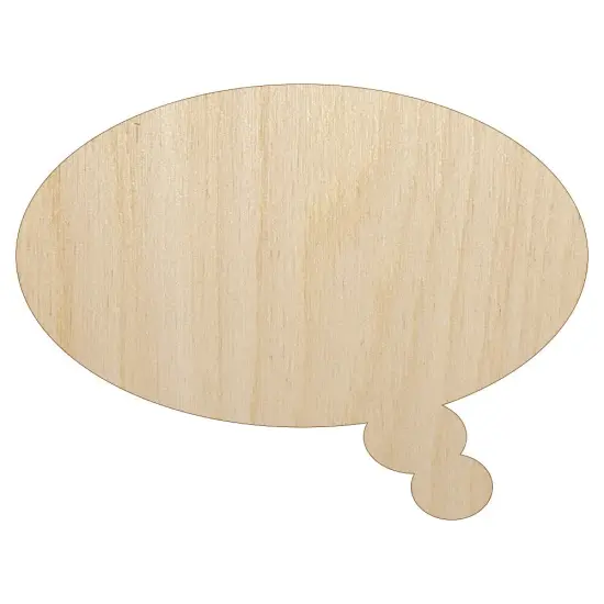 Thought Speech Bubble Solid Unfinished Wood Shape Piece Cutout for DIY Craft Projects {2}