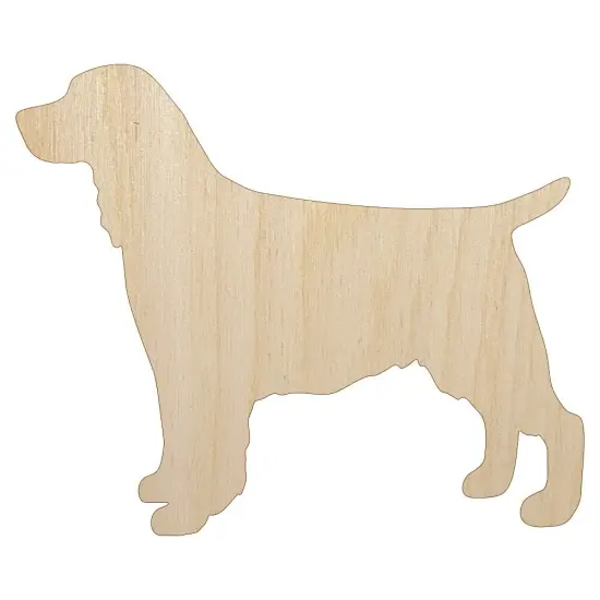 English Springer Spaniel Dog Solid Unfinished Wood Shape Piece Cutout for DIY Craft Projects {1}