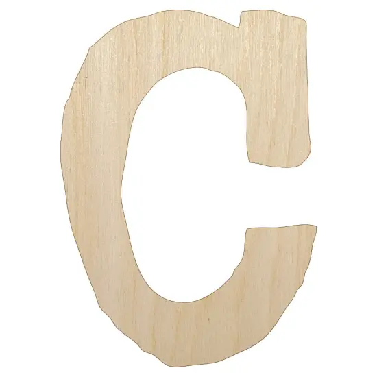Letter C Uppercase Cute Typewriter Font Unfinished Wood Shape Piece Cutout for DIY Craft Projects {1}