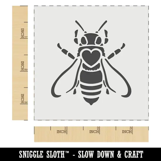 Honey Bee with Heart on Back Wall Cookie DIY Craft Reusable Stencil {5}