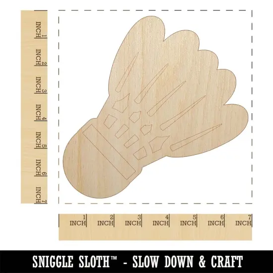 Badminton Shuttlecock Birdy Unfinished Wood Shape Piece Cutout for DIY Craft Projects {1}