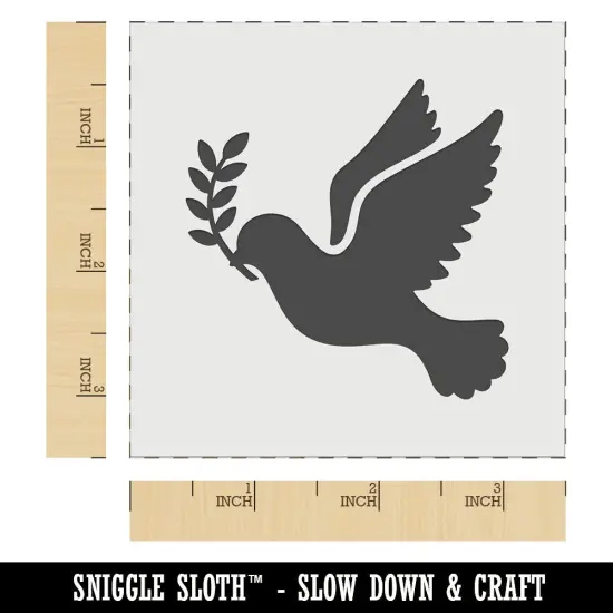 Dove Carrying Olive Branch Peace Silhouette Wall Cookie DIY Craft Reusable Stencil {6}