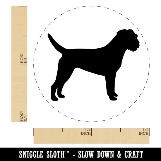 Border Terrier Dog Solid Self-Inking Rubber Stamp for Stamping Crafting Planners Green {1}