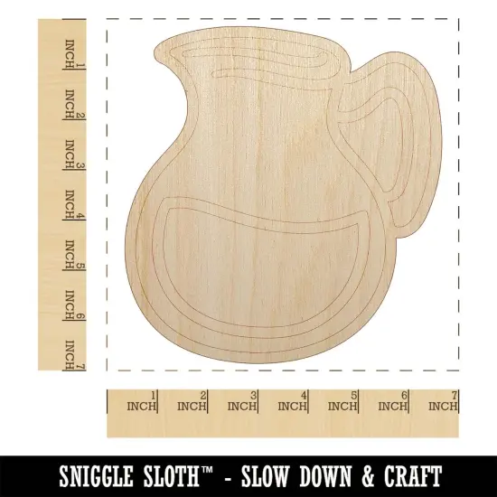 Glass Pitcher with Water Lemonade Unfinished Wood Shape Piece Cutout for DIY Craft Projects {1}