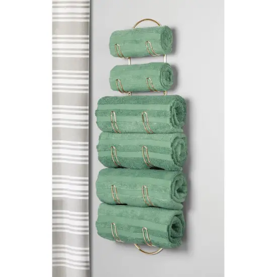 mDesign Steel Wall Mount Towel Rack with 6 Compartments {2}