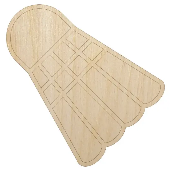 Badminton Shuttlecock Birdie Sport Unfinished Wood Shape Piece Cutout for DIY Craft Projects {1}