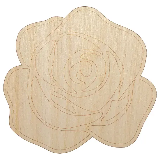 Rose Flower Solid Unfinished Wood Shape Piece Cutout for DIY Craft Projects {2}