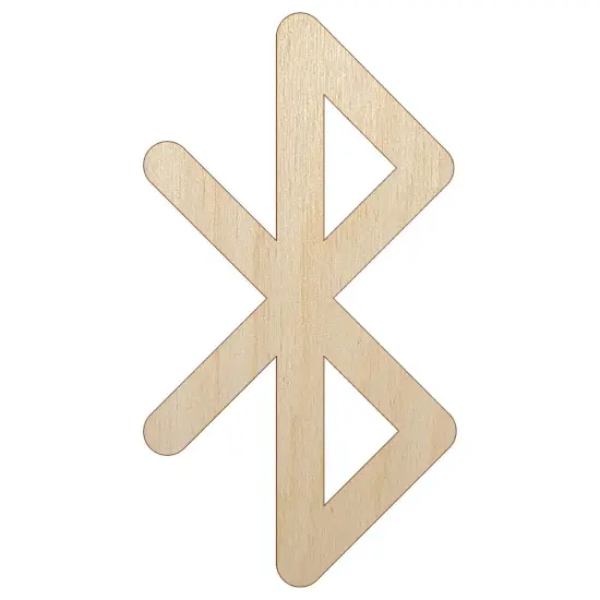 Bluetooth Symbol Unfinished Wood Shape Piece Cutout for DIY Craft Projects {7}