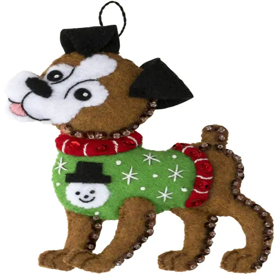 Bucilla Felt Ornaments Applique Kit Set Of 6-Dogs In Ugly Sweaters {4}