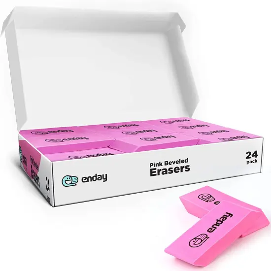 Enday Pink Bevel Eraser {1}