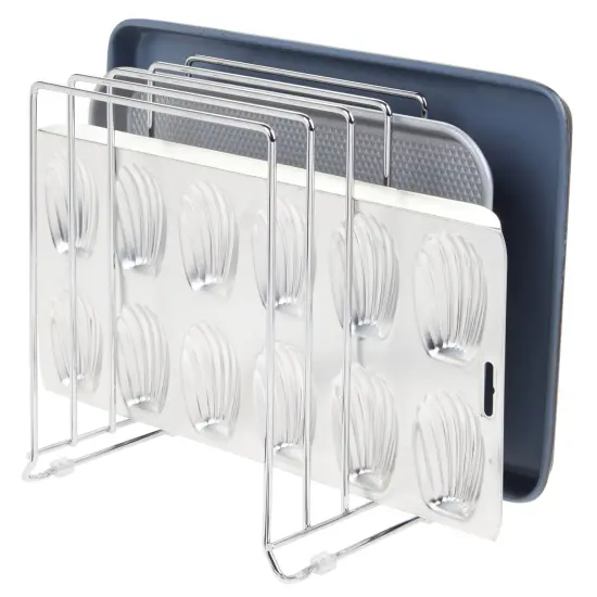 mDesign Metal Wire Pot/Pan Organizer Rack for Kitchen, 5 Slots {1}