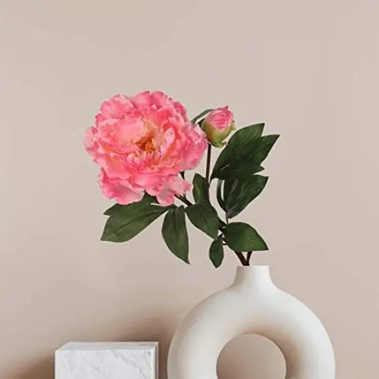 Lifelike 30" Realistic Pink Silk Peony Stem - Elegant and Versatile Floral Decor for Any Occasion {3}