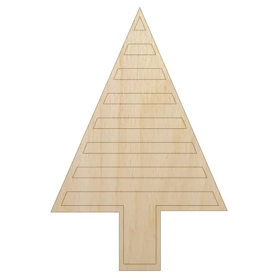 Striped Pine Woodland Tree Unfinished Wood Shape Piece Cutout for DIY Craft Projects {1}