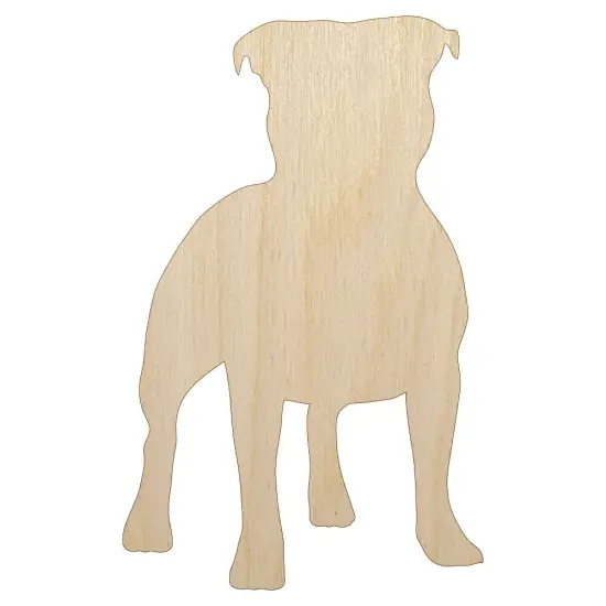 Staffordshire Bull Terrier Dog Solid Unfinished Wood Shape Piece Cutout for DIY Craft Projects {1}