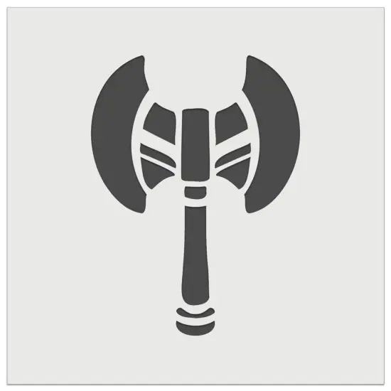 Battle Axe Dwarven Fantasy Weapon Wall Cookie DIY Craft Reusable Stencil {7}
