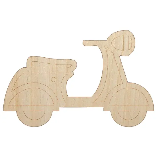 Moped Scooter Motor Vehicle Unfinished Wood Shape Piece Cutout for DIY Craft Projects {7}