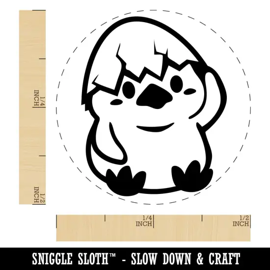 Sweet Chicken Hatchling with Egg Shell Self-Inking Rubber Stamp for Stamping Crafting Planners Sky Blue {1}