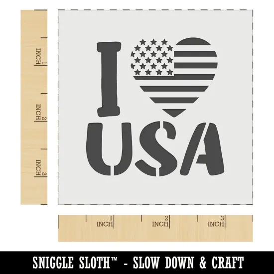 I Heart Flag USA Patriotic Fourth of July Wall Cookie DIY Craft Reusable Stencil {5}