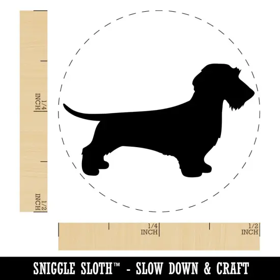 Wirehaired Dachshund Dog Solid Self-Inking Rubber Stamp for Stamping Crafting Planners Pink {1}