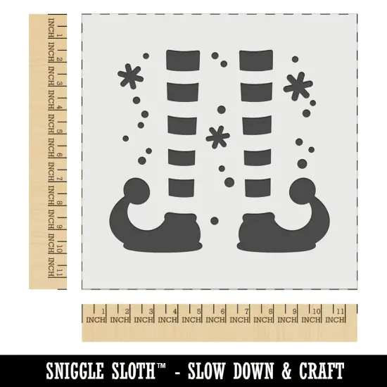 Elf Shoes and Stockings Christmas Wall Cookie DIY Craft Reusable Stencil {1}