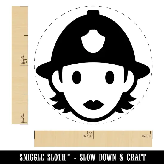 Occupation Firefighter Fire Woman Icon Self-Inking Rubber Stamp for Stamping Crafting Planners Blue {1}