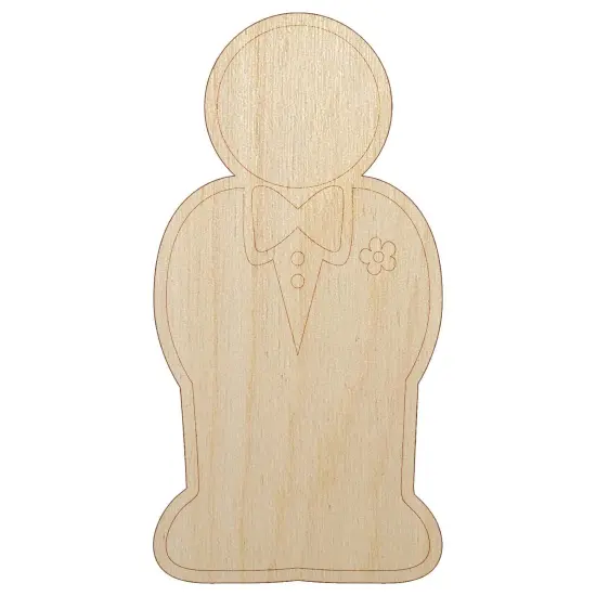 Groom Symbol Wedding Unfinished Wood Shape Piece Cutout for DIY Craft Projects {7}