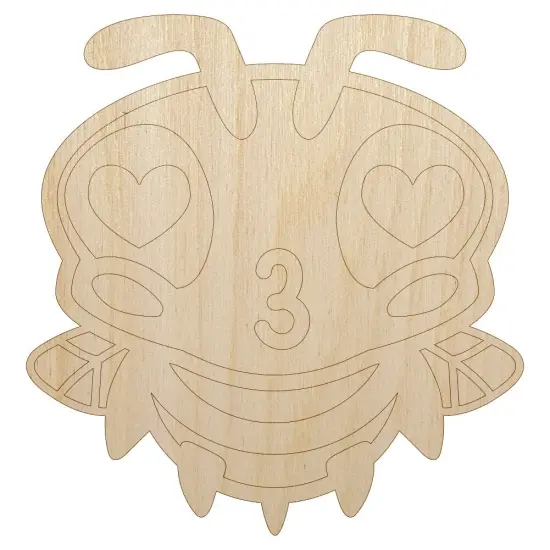 Cute Bee Love Heart Kiss Unfinished Wood Shape Piece Cutout for DIY Craft Projects {7}