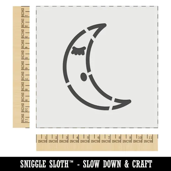 Sleeping Moon Wall Cookie DIY Craft Reusable Stencil {1}