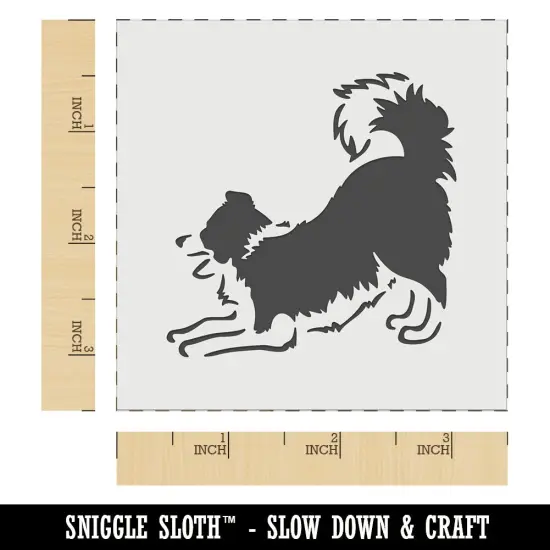 Border Collie Dog Play Bow Wall Cookie DIY Craft Reusable Stencil {5}