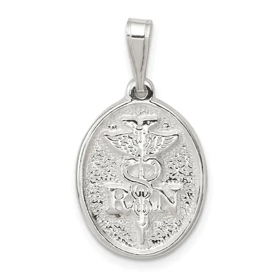 Sterling Silver RN Caduceus Charm Pendant Jewelry {1}