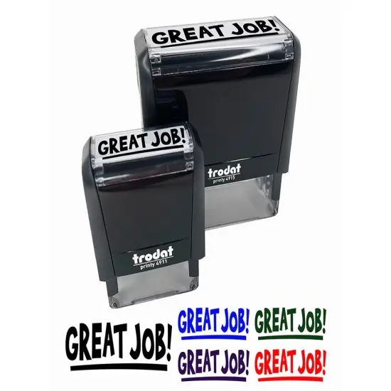 Great Job School Teacher Fun Text Self-Inking Rubber Stamp Ink Stamper for Business Office Purple {1}