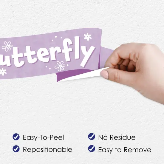 Big Dot of Happiness Beautiful Butterfly - Peel and Stick Floral Birthday Party Decoration - Wall Decals Backdrop {4}